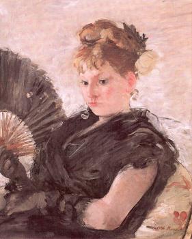Berthe Morisot : Woman with a Fan (Head of a Girl)